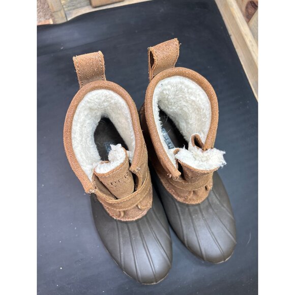 Sperry Womens Top-Sider Rip Waterproof Rubber Boots Brown Faux Fur Lined Size 6 - Picture 3 of 8